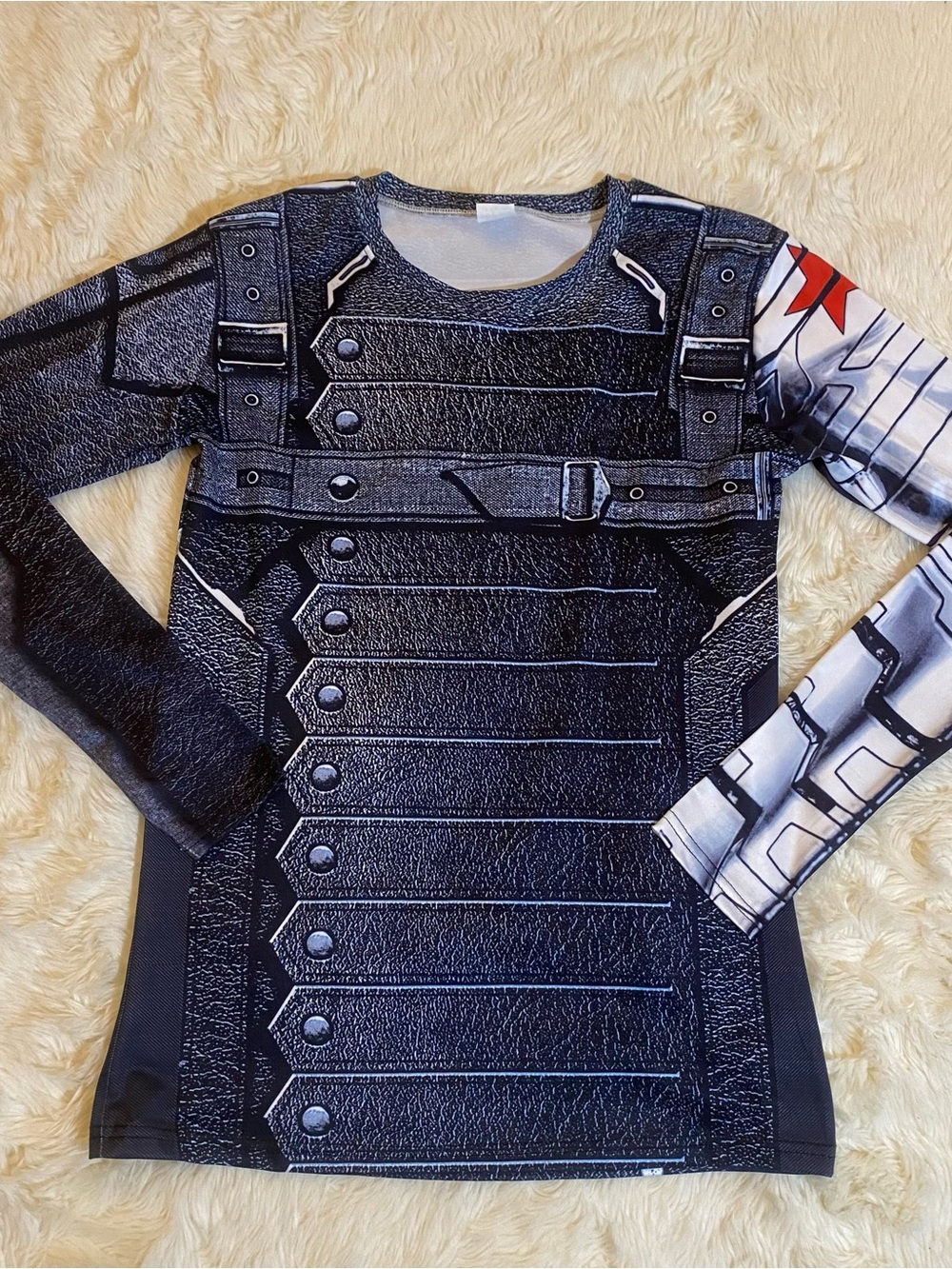 Winter Soldier Inspired Bucky Barnes Compression Long Sleeve Shirt | Small